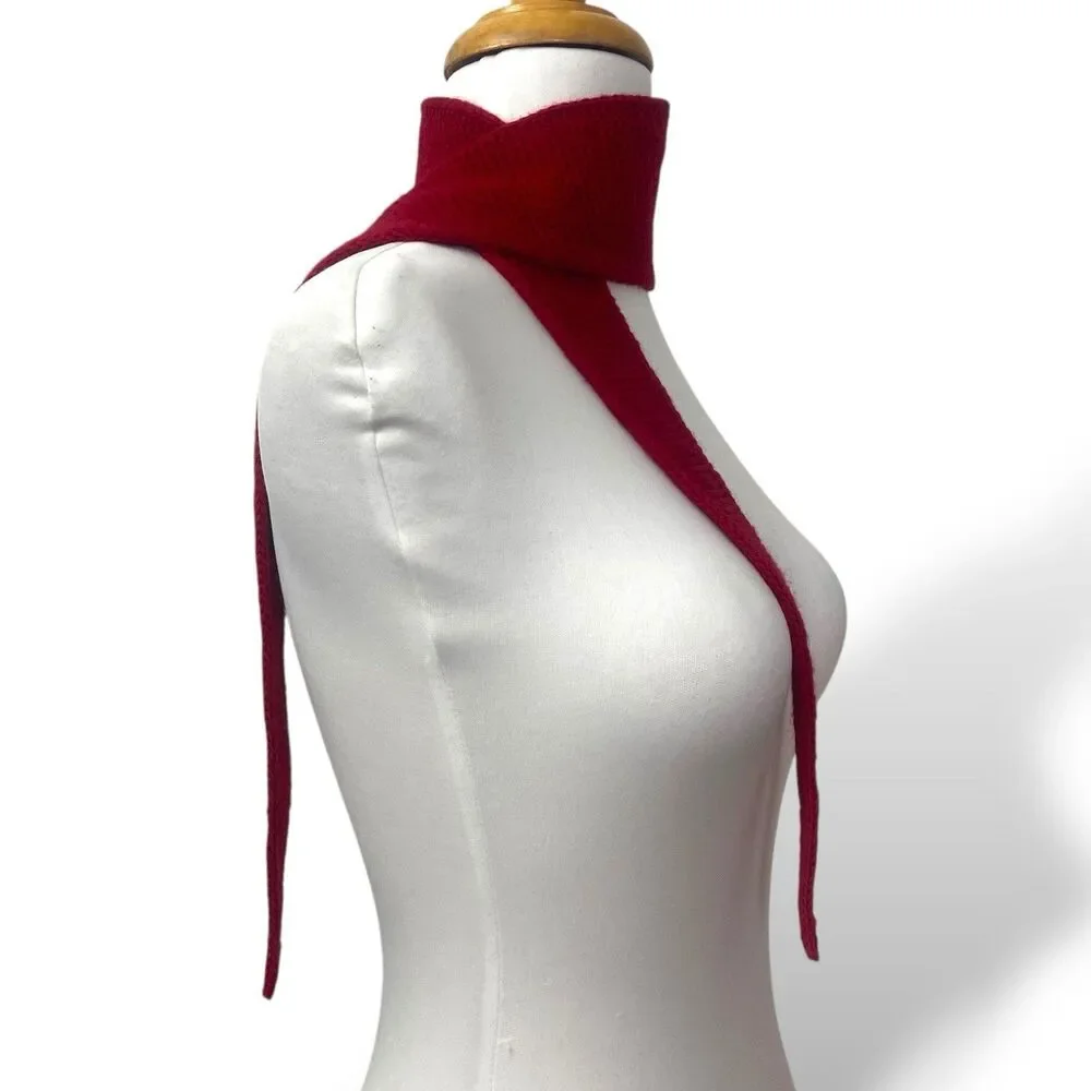 Sophie Scarf Deep Red Cashmere Gift Ready Neck Warmer Handknit Women Neckerchief